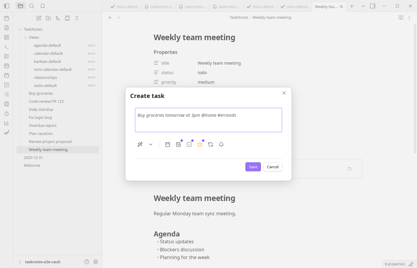 Task Creation Modal