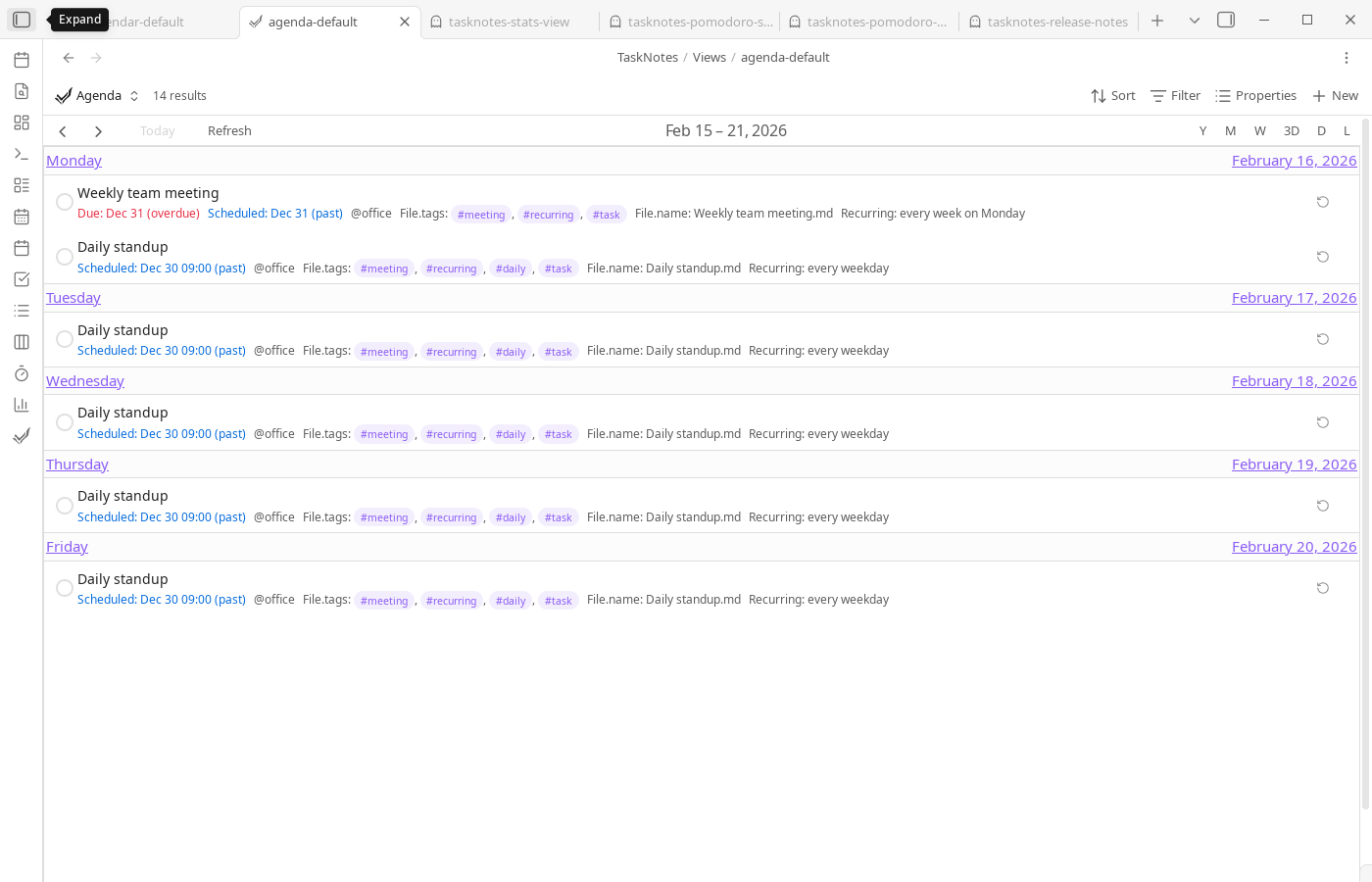 Agenda View