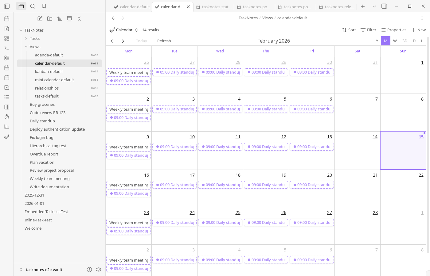 Calendar month view