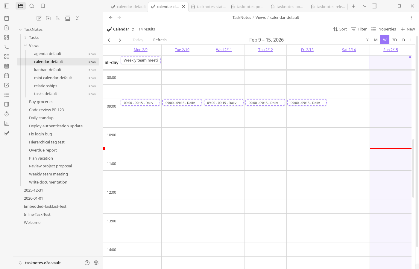 Calendar week view