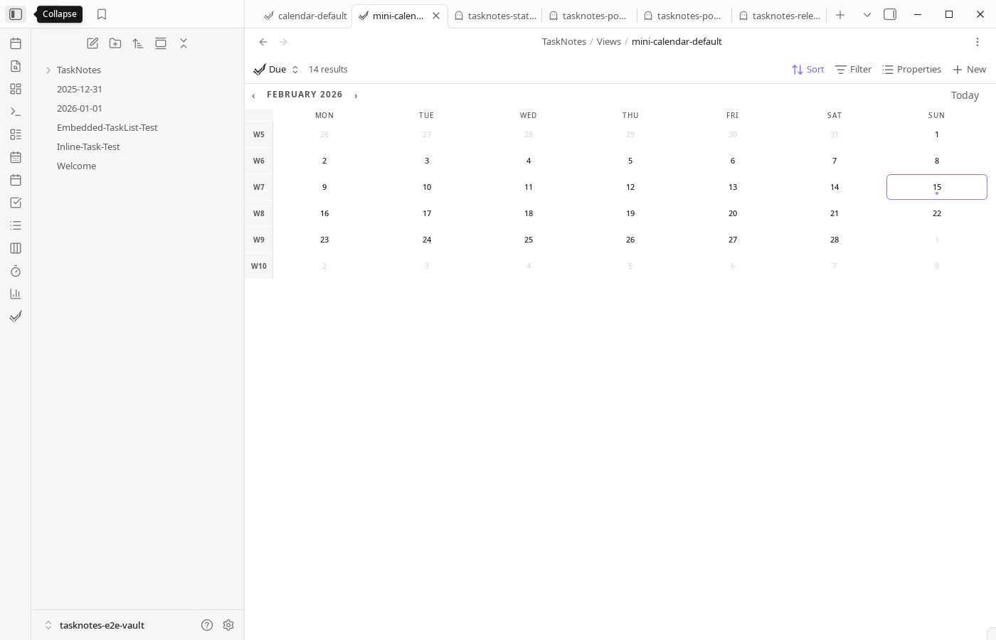 Mini Calendar View