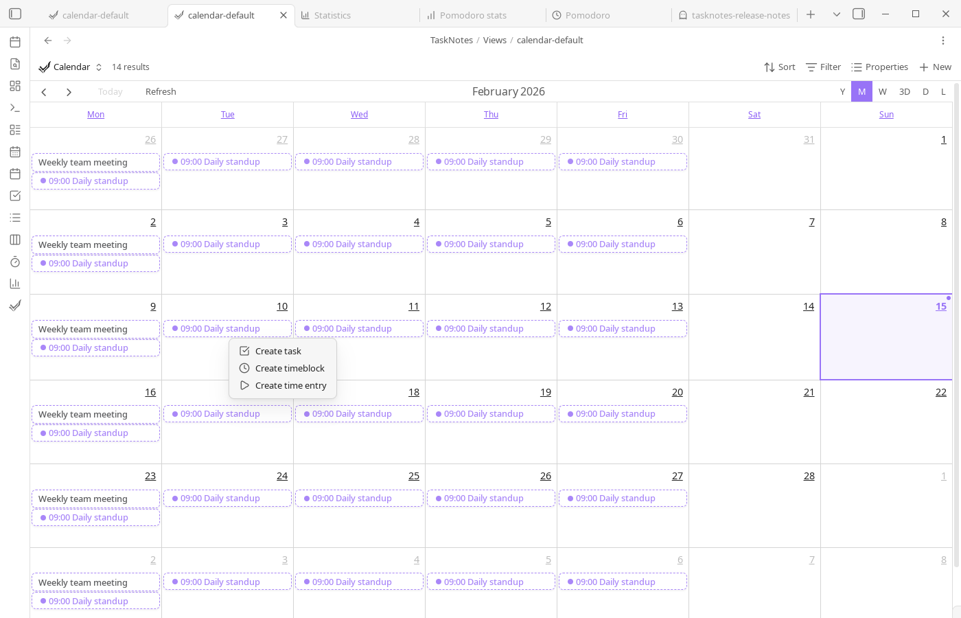 Calendar quick add workflow